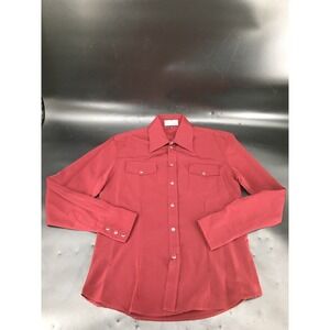Vintage Lavana Western Shirt Pearl Snap Microfiber Medium USA Made Burgundy